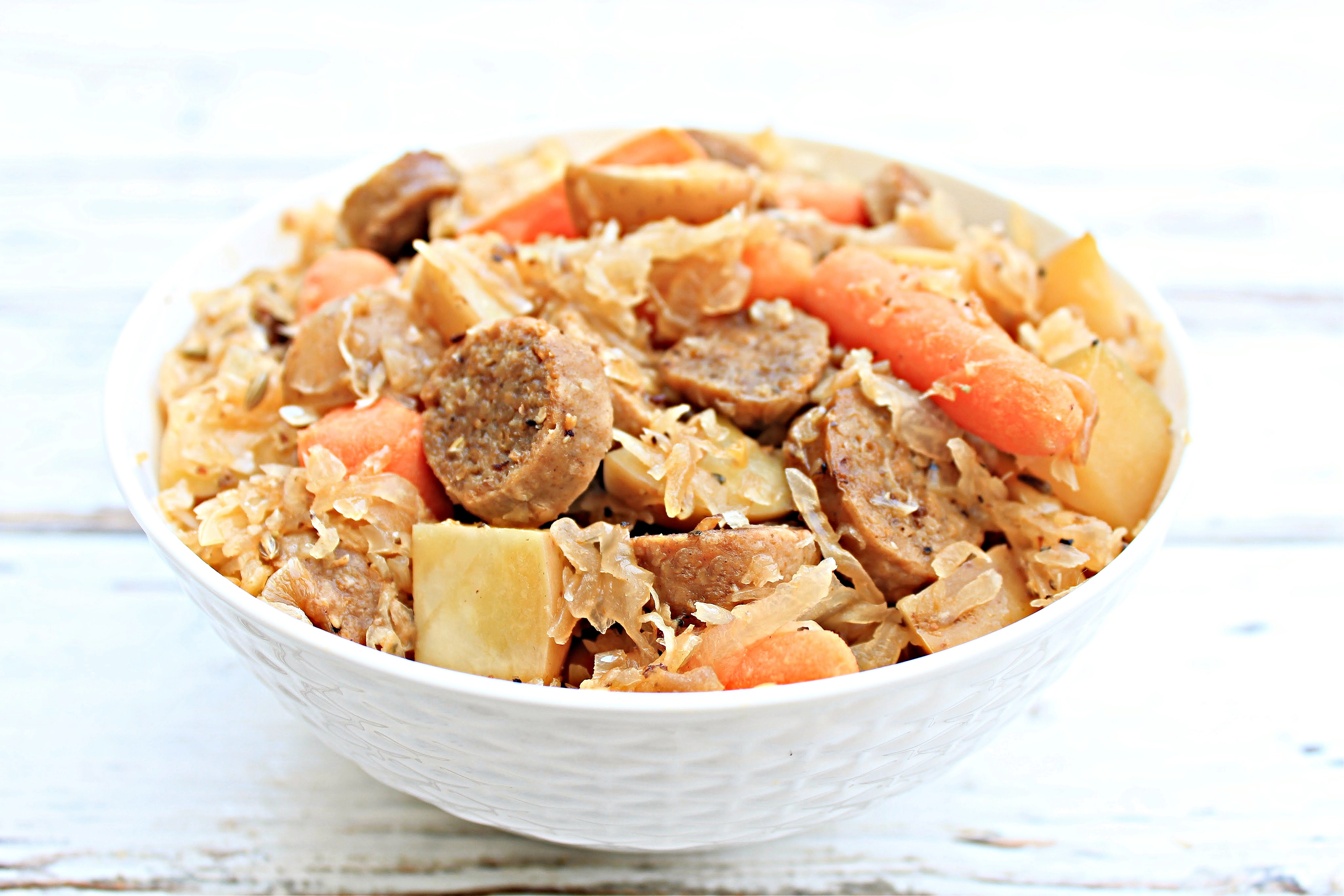 Crockpot Sausage, Sauerkraut & Potatoes: Simple & Hearty Family Dinner