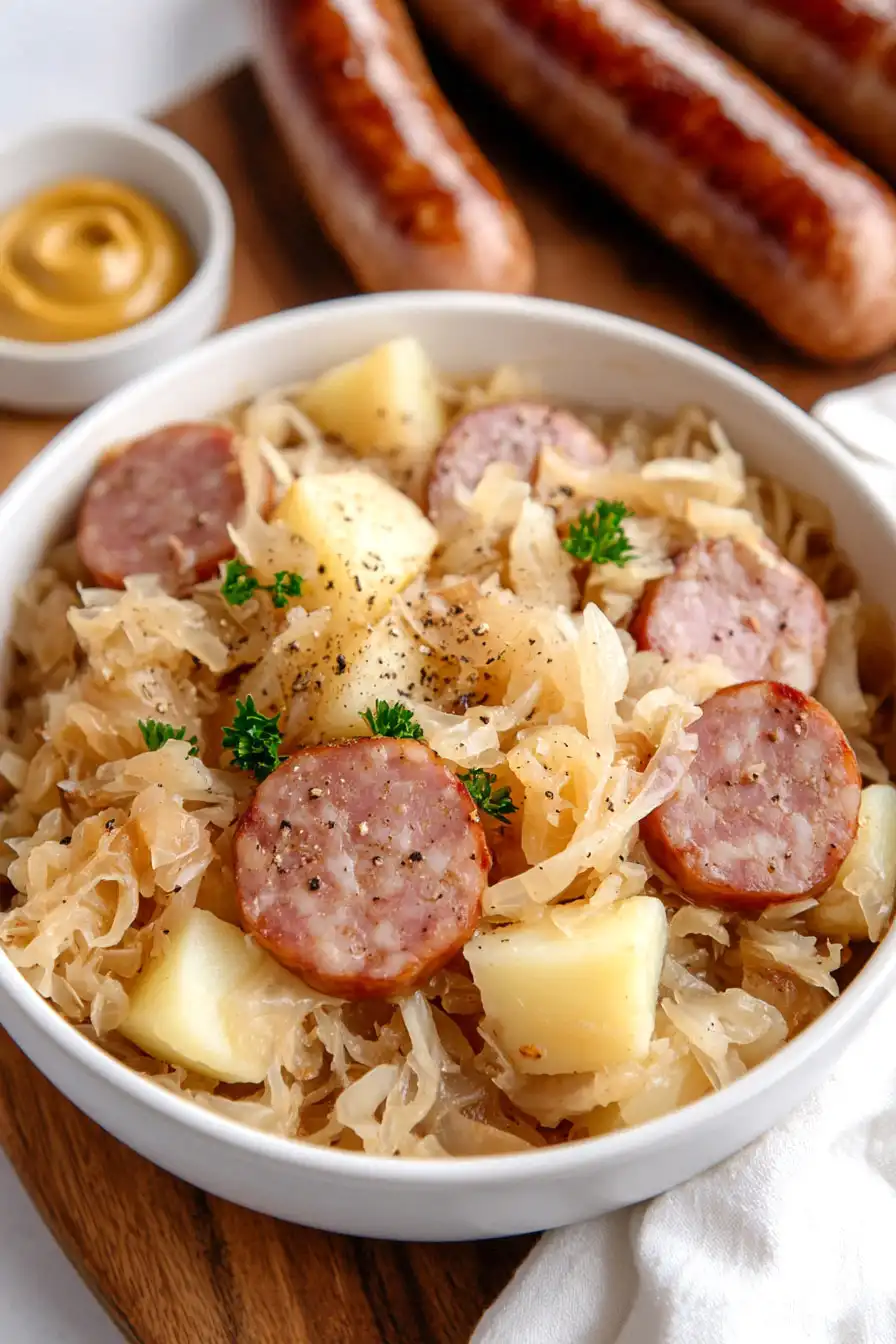 Easy Slow Cooker Sauerkraut and Sausage: Your Go-To Winter Comfort Meal